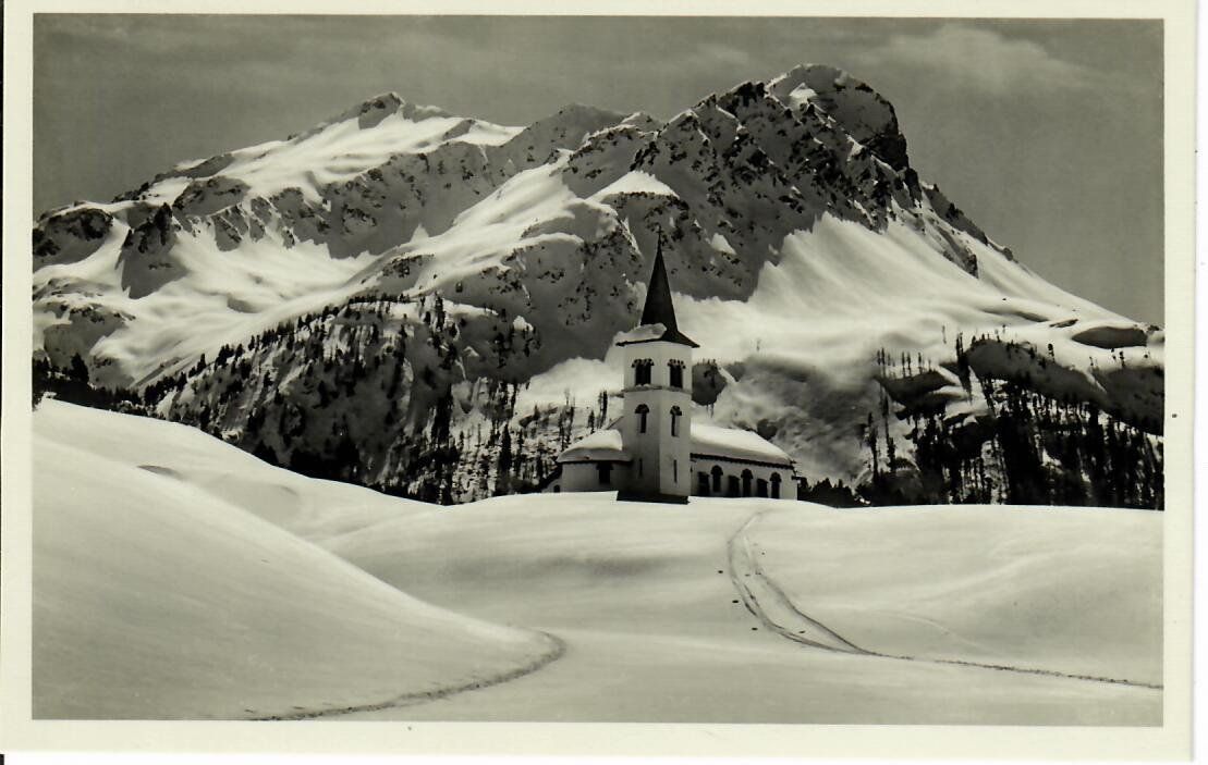 Ansichtskarten: Maloja, Kirche – Gebraucht aus Hochdorf von Ziegel-16