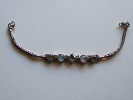Bracelet argent 925 avec pierres vertes-bleues
