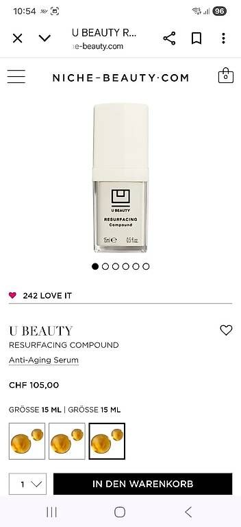 Cura del viso: U BEAUTY Resurfacing Compound Serum – Nuovo e nell'imballaggio originale da Uerkheim venduto da Pod23 2