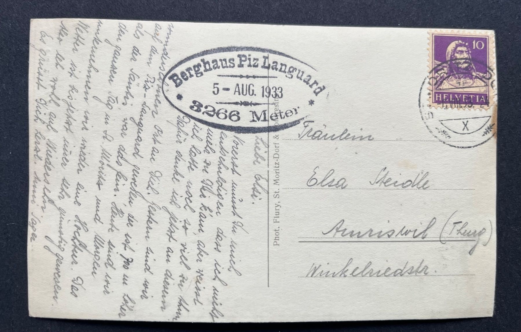Cartoline postali: Piz Languard, Stempel Berghaus ca. 1930 – Usato da Ostermundigen venduto da DaxKarten-75 1