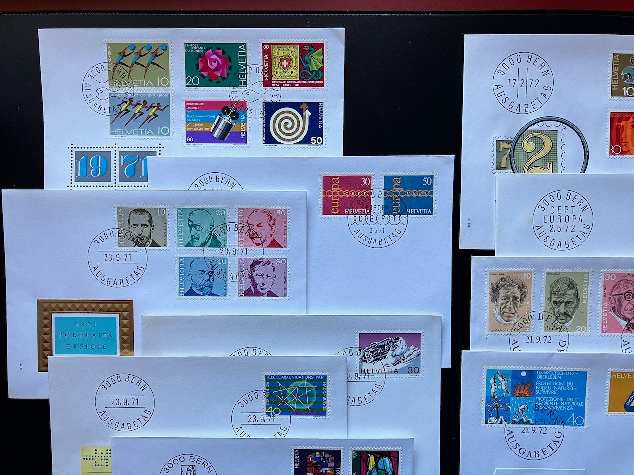 Alle Briefmarken: FDC Schweiz 1971-73 komplett – Gebraucht aus Nesslau von zueri6 1