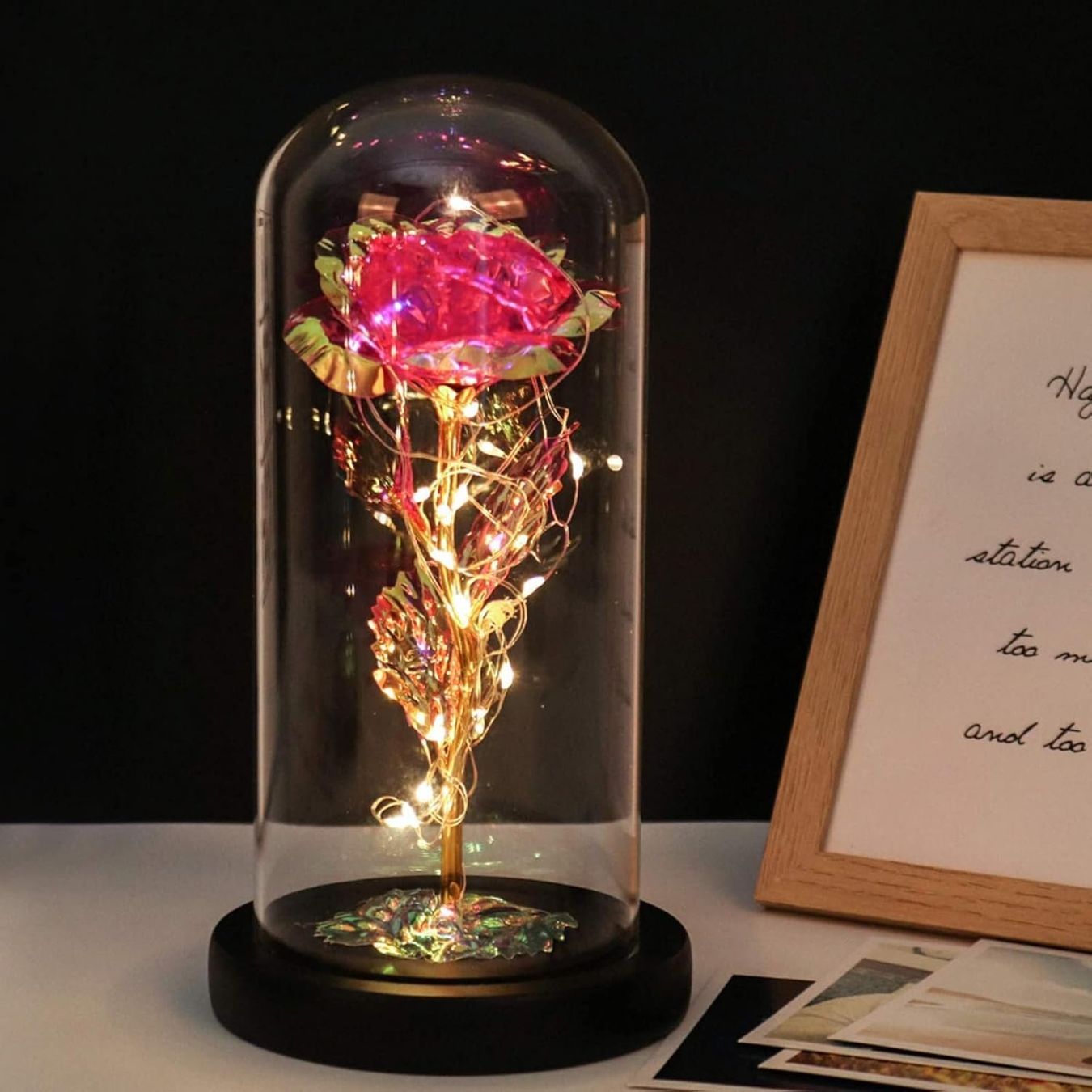 Ghirlande e barre luminose: Infinity Rose in Glaskuppel, LED-Lichterkette – Nuovo e nell'imballaggio originale da Nuglar venduto da SaleRitter 2