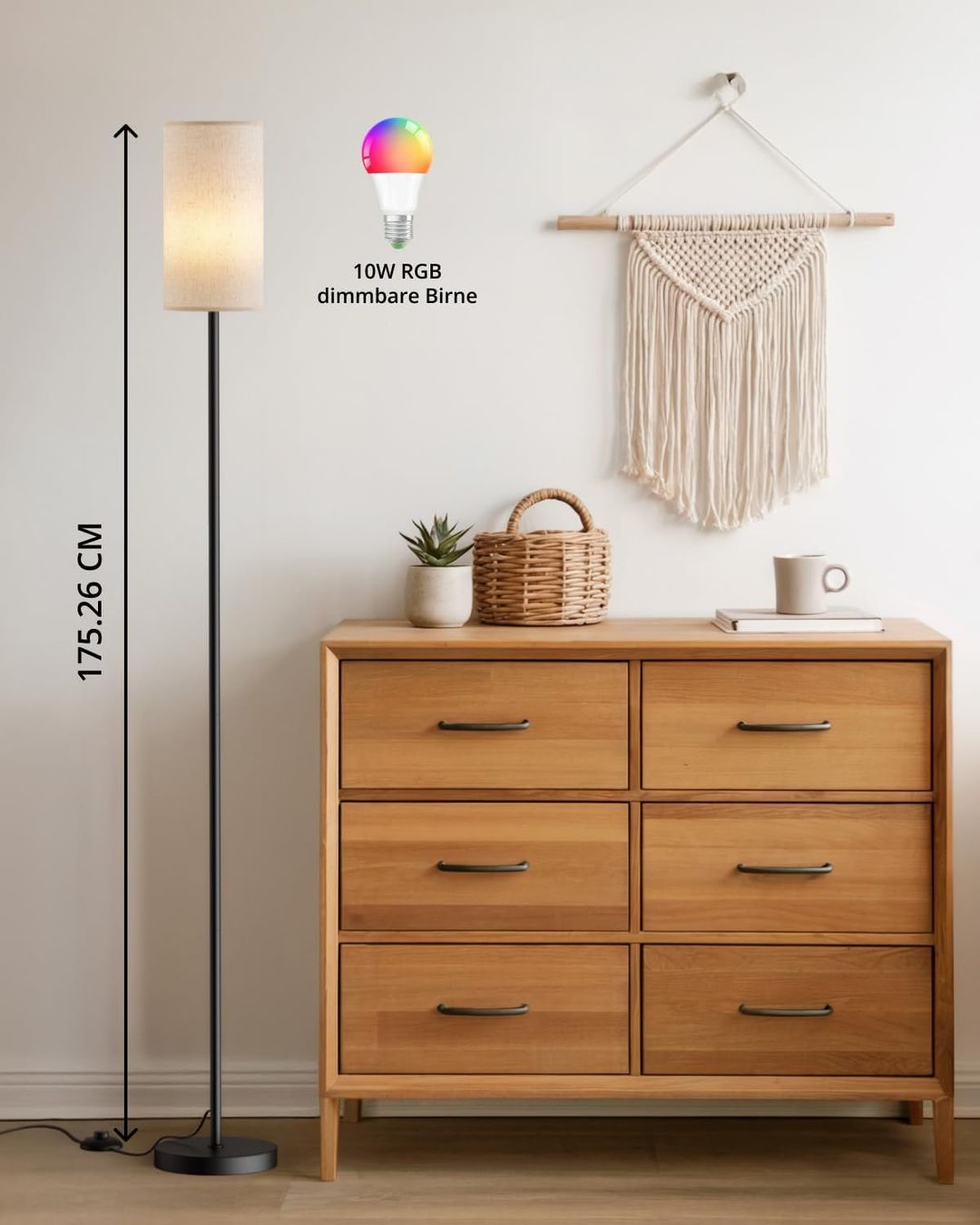 Lampade: Gemütliche Stehlampe LED Farben Warm Weiss Schlankws Design – Nuovo e nell'imballaggio originale da Hundwil venduto da Equiply 5