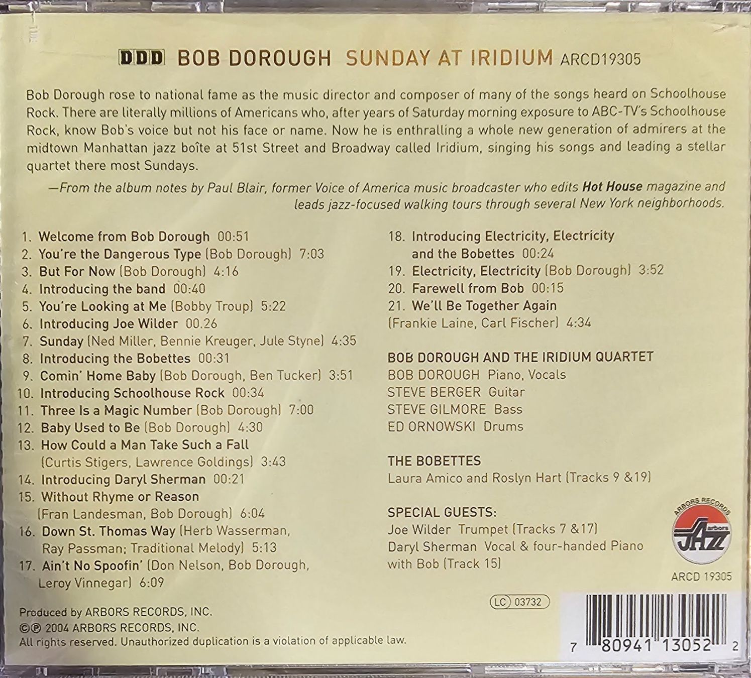 CD: Bob Dorough – Sunday At Iridium – Nuovo e nell'imballaggio originale da Wahlen b. Laufen venduto da Cg10 1