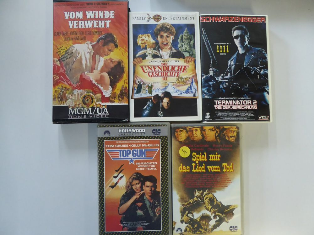 5 PAL Video VHS Kultfilme Terminator Top Gun Western RAR Acheter sur