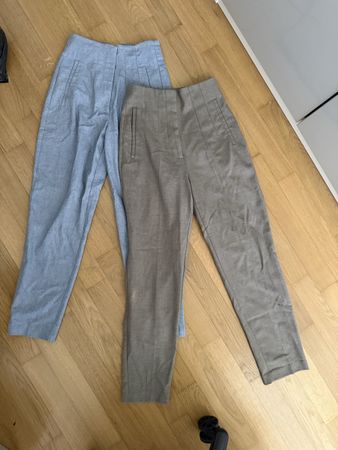 2 Zara Bundfaltenhose, XS, Grau und Hellblau, Top Zustand!