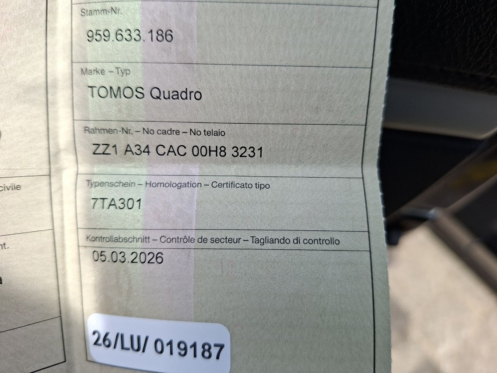 Tomos Ciclomotori: Tomos Quadro  – Usato da Marbach LU venduto da fluje77 6