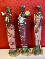 3 afrikanische Dekofiguren, Vintage Stil.30cm