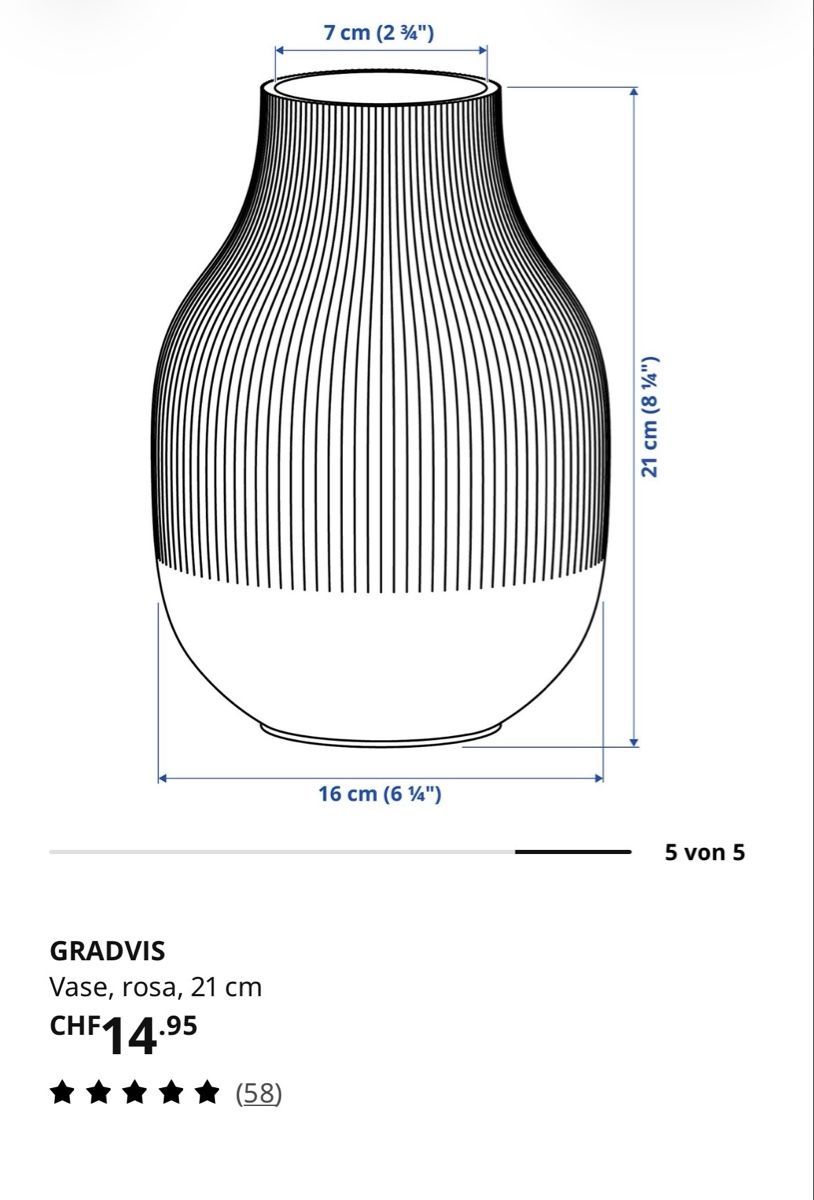 Ikea Vase & Récipients: Vase ikea rosa – Neuf (Voir description) à St. Gallen par Sonja-SG 2