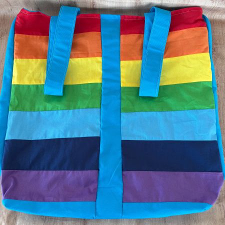 Coole selbst genähte Tasche / Regenbogenfarben / Unikat