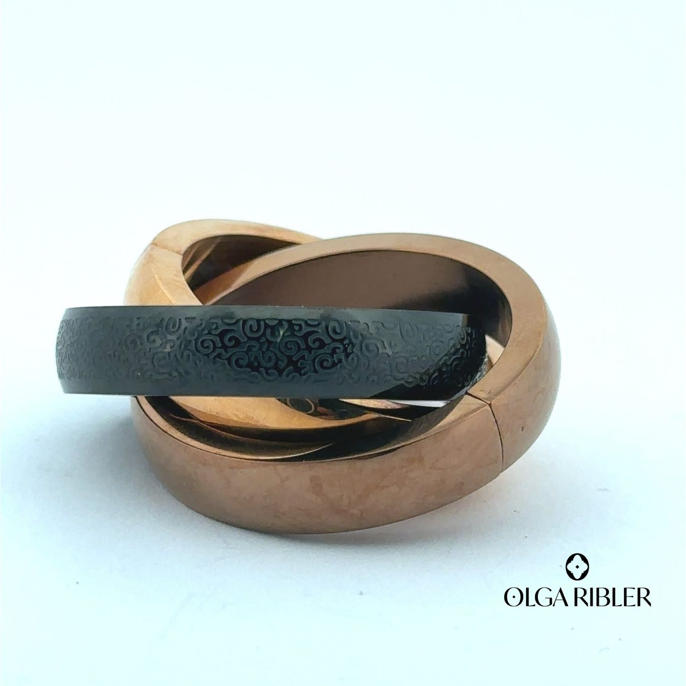Olga Ribler Anelli: 3 Facher Edelstahl Statement  Ring  Ringgrösse 62 – Nuovo (secondo la descrizione) da Luzern venduto da Schmuckoutlet 1