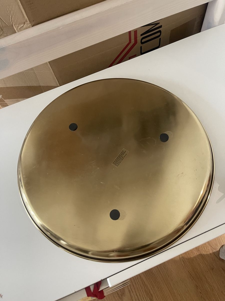 Tutte le decorazioni: Rundes Goldfarbenes Dekotablett 46cm Durchmesser – Usato da Rotkreuz venduto da Yamachris 1