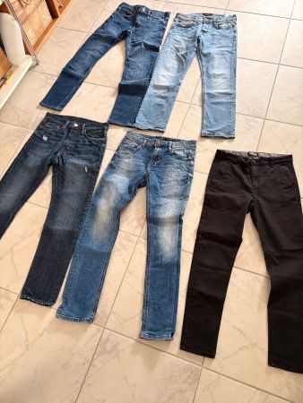 5 Hosen, Jeans Chino Gr. 170/176 bzw. 29/32, guter Zustand