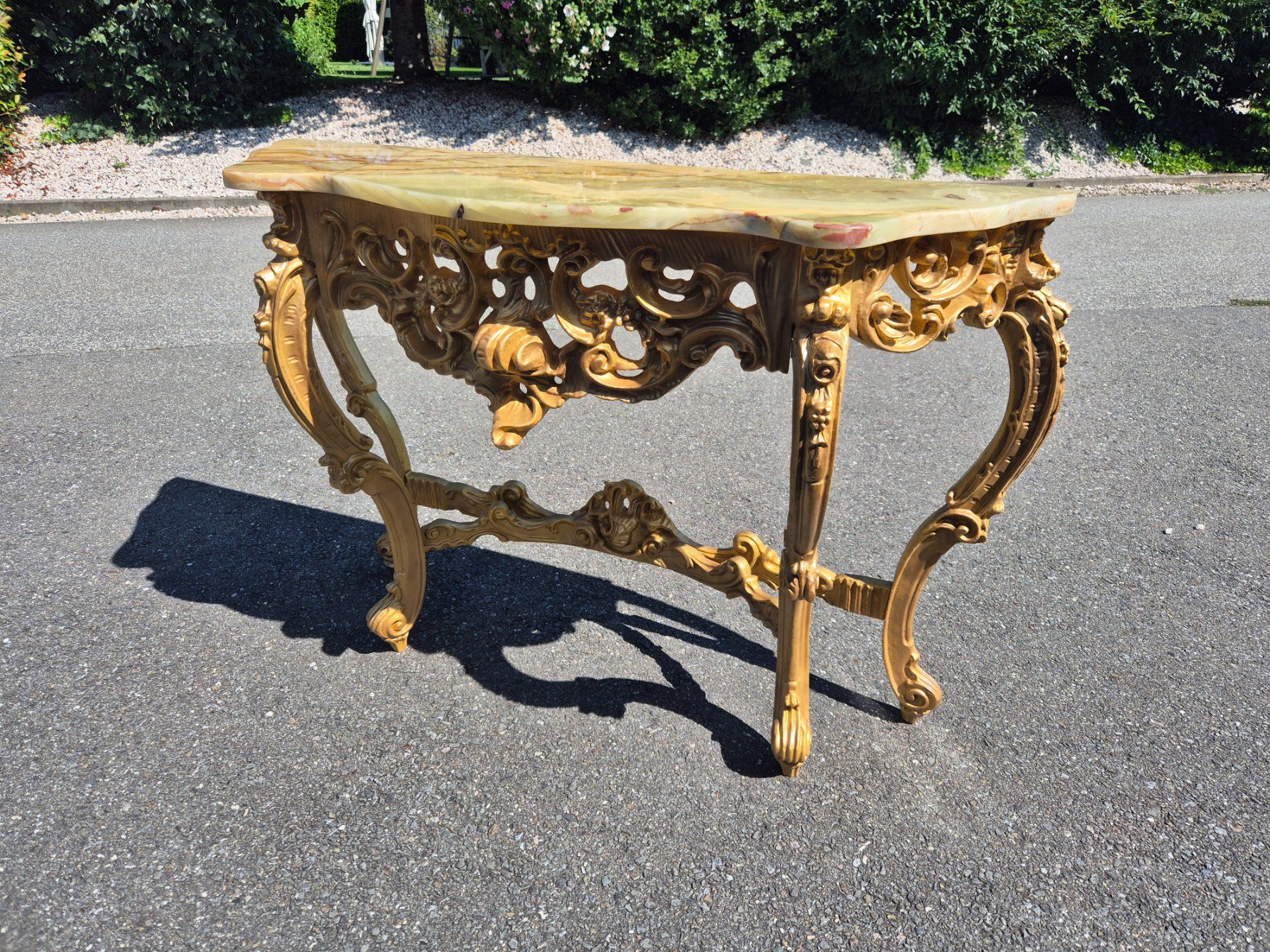 Tavoli: Console ancienne style baroque plateau marbre restaurée – Usato da Fully venduto da tameab 4