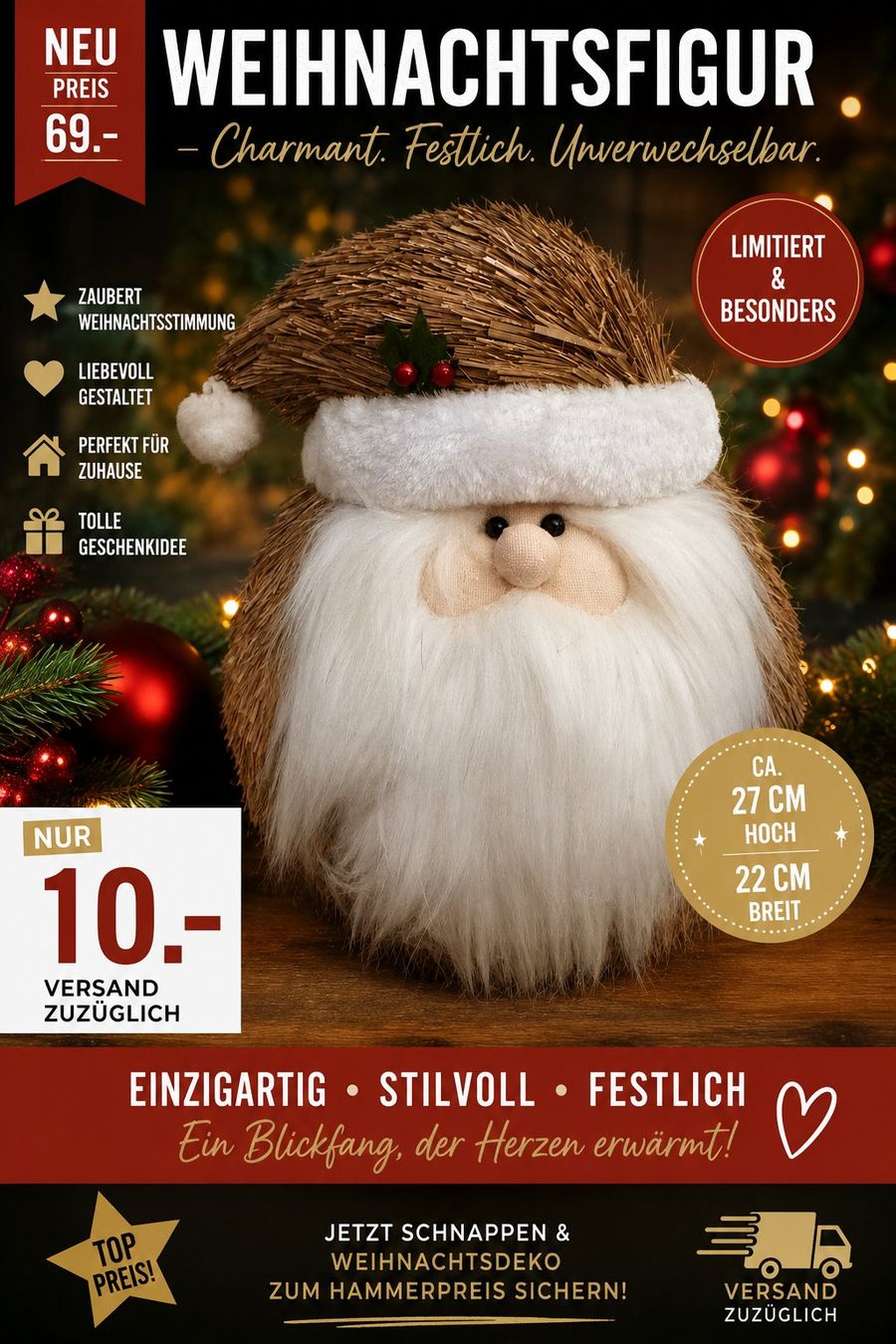 Alle Dekorationen: Wunderschöne Weihnachtsfigur, Weihnachtsmann, Deko – Gebraucht aus Tägerwilen von Swiss-Ricardo