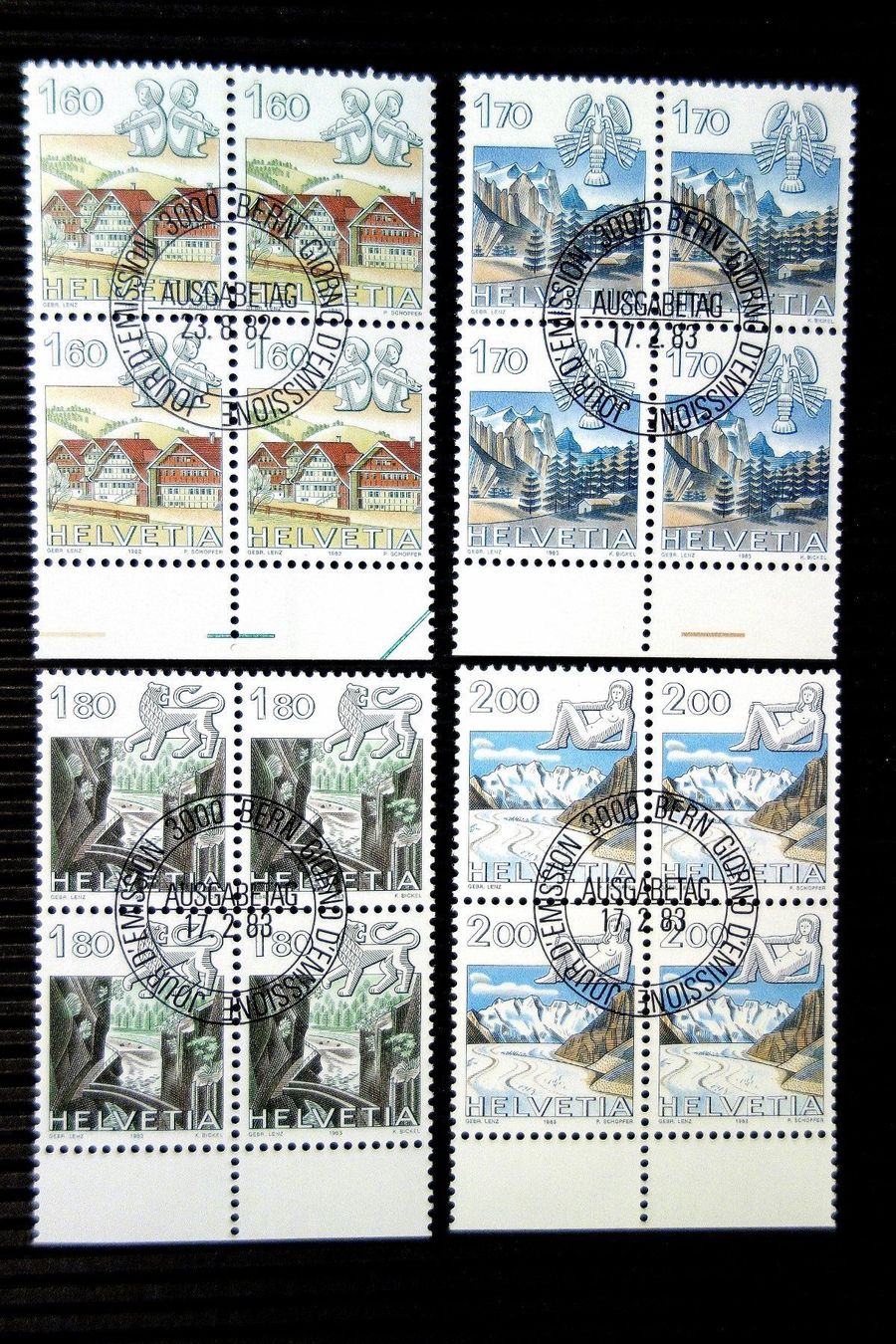 Tutti i francobolli: 1982/86 Tierkreiszeichen, Landschaften – Nuovo (secondo la descrizione) da Mettmenstetten venduto da Sutasso 1