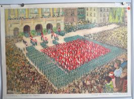 ⭐Historisches Schulwandbild „Fahnenehrung“
