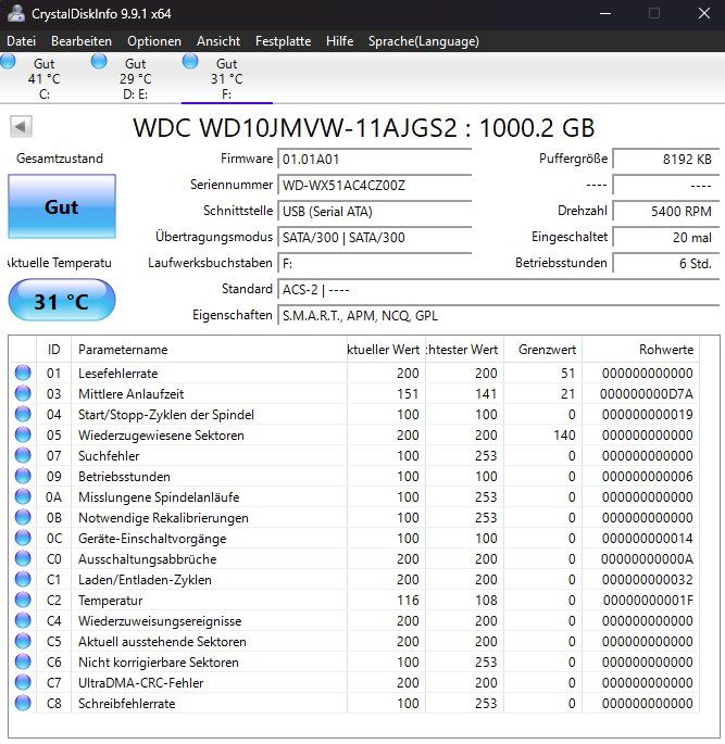 Western Digital Harddisks: WD Elements Portable 1 TB - externe Festplatte 2.5" USB 3.0 – Gebraucht aus Hunzenschwil von Superhe 1