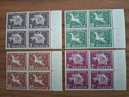 Dienstmarken 4er Blocks: UPU