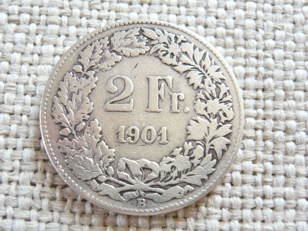 Tutti le monete: 2 FR 1901 SILVER ENVOI EN SUISSE UNIQUEMENT !! – Usato da Echallens venduto da vallottonp