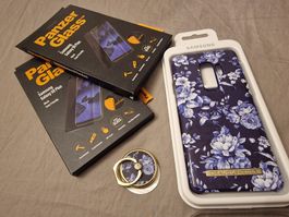 Samsung S9 Plus Hülle (Gebraucht) + 2x Panzerglass (Neu)