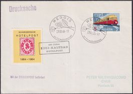 1964, Hotelpost Rigi Kaltbad Vignette +ZIEGENPOST von WEGGIS