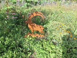 Gartenfigur Steinbock Edelrost Metall