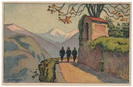 Nationalspende - 5 - Patrouille im Tessin um 1917 ungelaufen