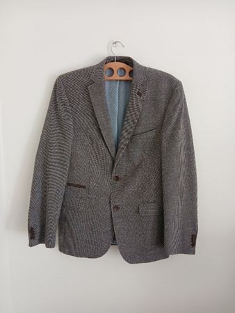 Carl Gross Men Jacket Brown Wool Linen TWAIN SV size 48