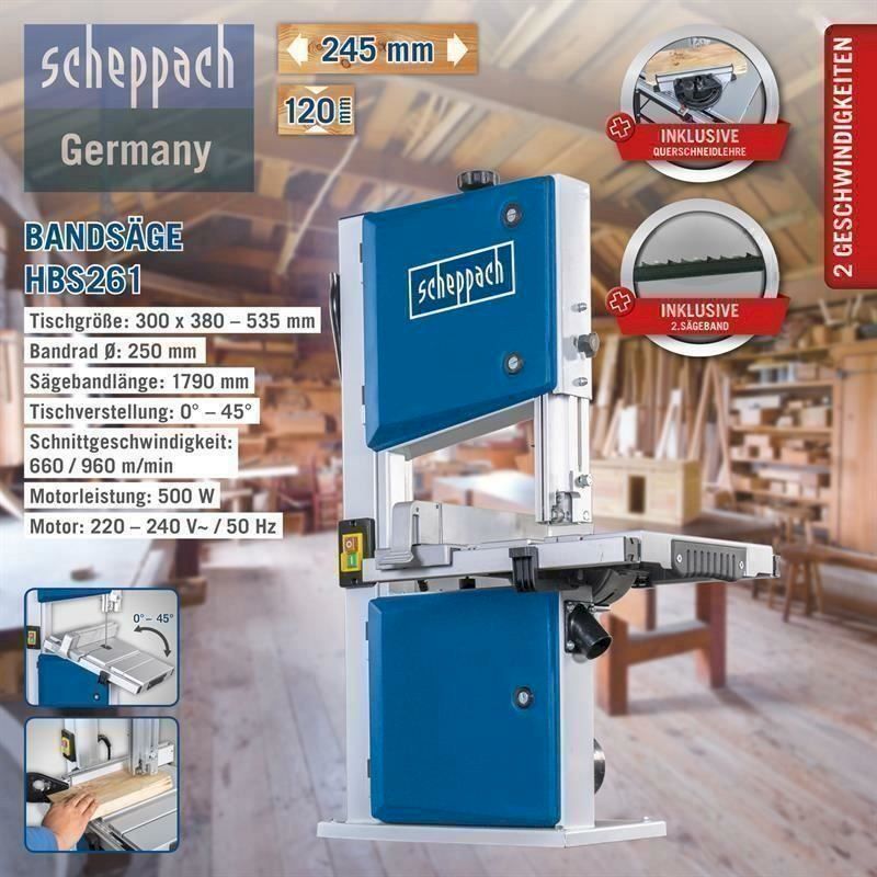 Seghe: Scheppach Bandsäge HBS261 – Nuovo e nell'imballaggio originale da Bottighofen venduto da zaap 5
