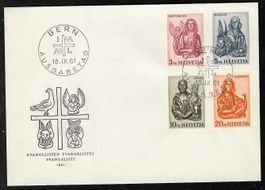 1961, 381-384, Serie auf illustriertem FDC (15938)