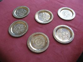 6 Messing Glasuntersetzer