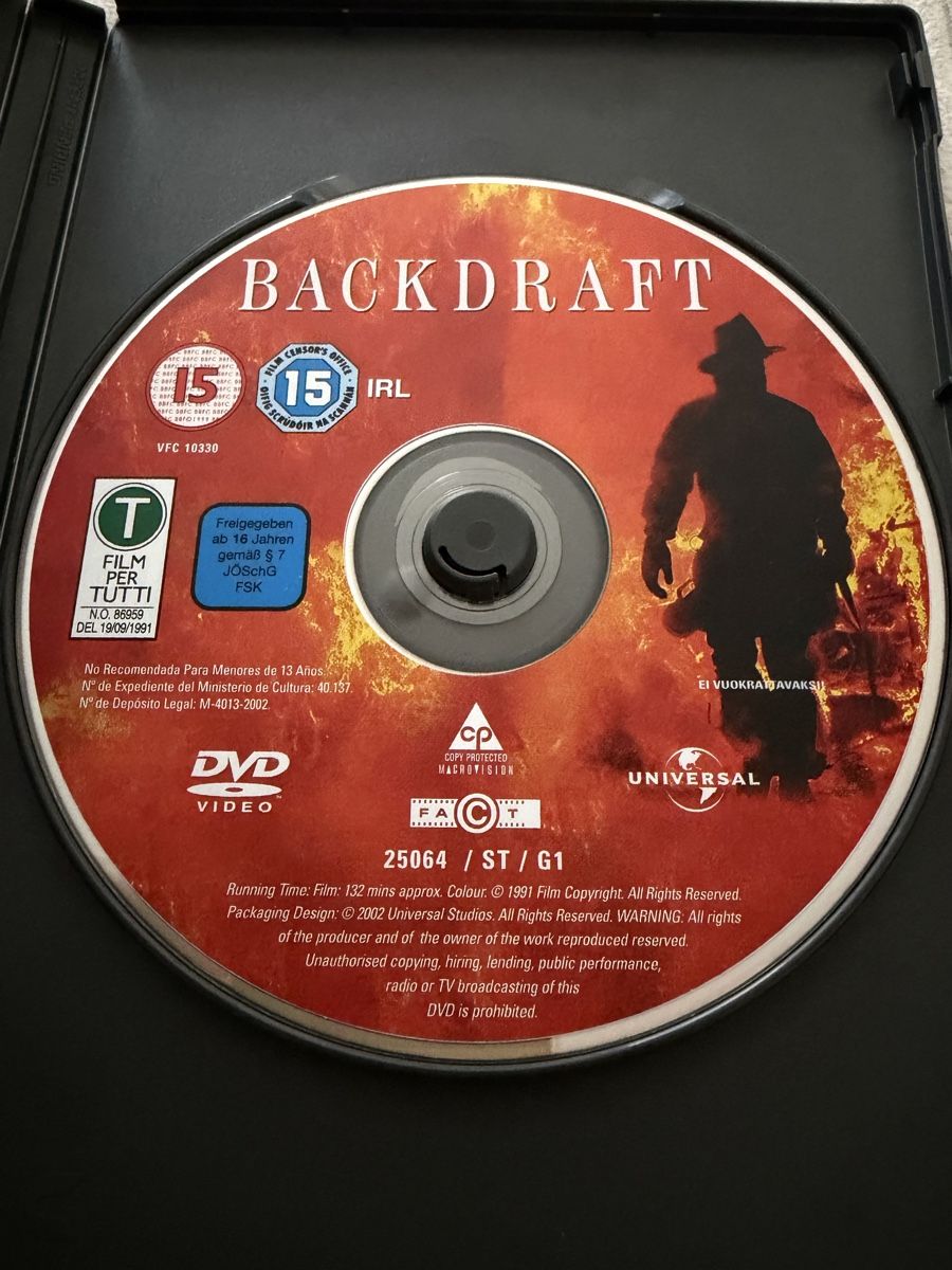 Tutti i DVDs: DVD : Backdraft (1991 - Fr. / Angl. / All. / It. / Esp.) – Usato da Yverdon-les-Bains venduto da Chewbacca67 2
