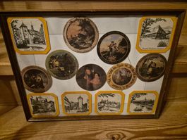 Antike Bierdeckel Sammlung gerahmt, Rarität! 🍻🖼️ 🍻🖼️