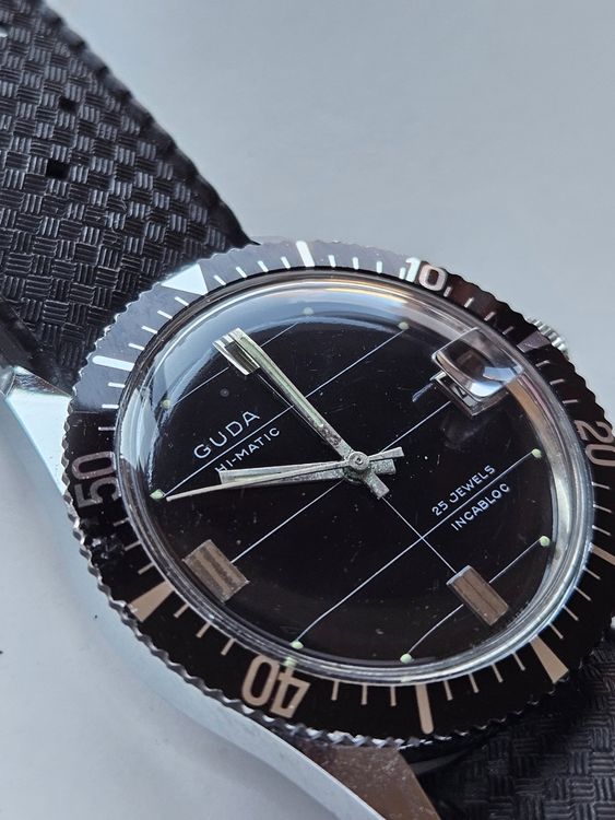 485 Guda Automatic Taucher Date 25 Jewels Incabloc (D'occasion) à