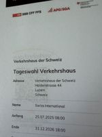 Tageswahl Ticket Verkehrshau Luzern 25.07.2025-31.12.2026