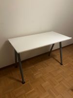 Schreibtisch weiss Tischplatte Metallbeine verstellbar gu...