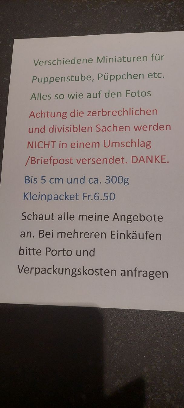 Puppenhäuser & -möbel: Puppenstuben Miniaturen neu – Neu (gemäss Beschreibung) aus Muri AG von nindo1 2