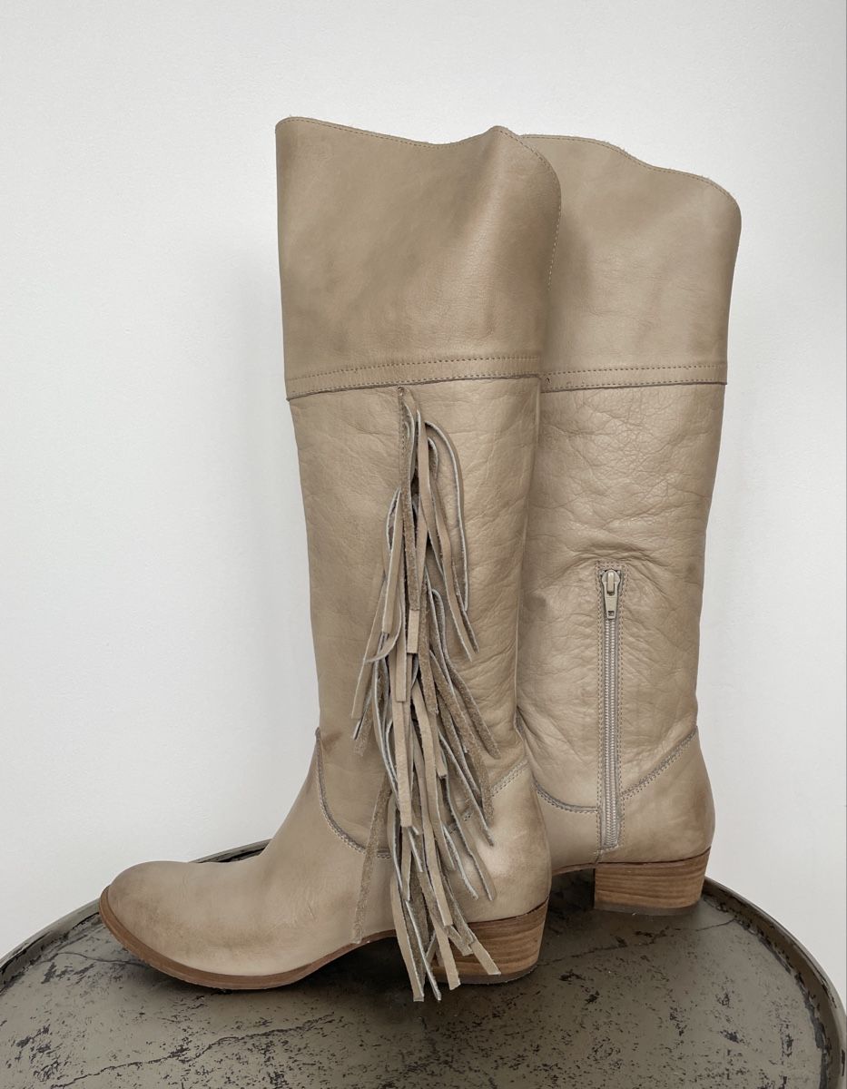 Scarpe da donna: Lederstiefel creme (Cowboystil) – Usato da Grenchen venduto da M_ina 2