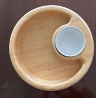 Holzschale mit Dip-Schale, Servierplatte, Top Zustand! NEU