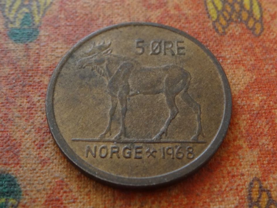 Toutes les monnaies: NORVEGE  5  ORE  1968 – D'occasion à Romanel-sur-Lausanne par Swift13