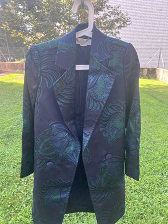 Stella McCartney cappotto blazer jacquard blu verde – Taglia
