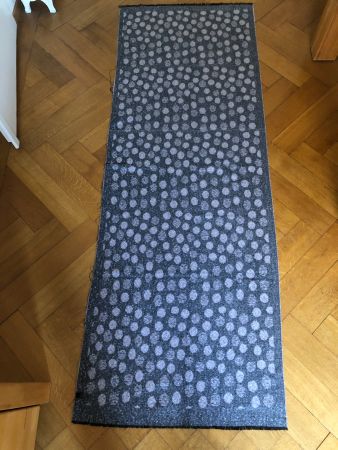 Grosser Schal mit Fransen – Blau – Viscose-Wolle-Mix