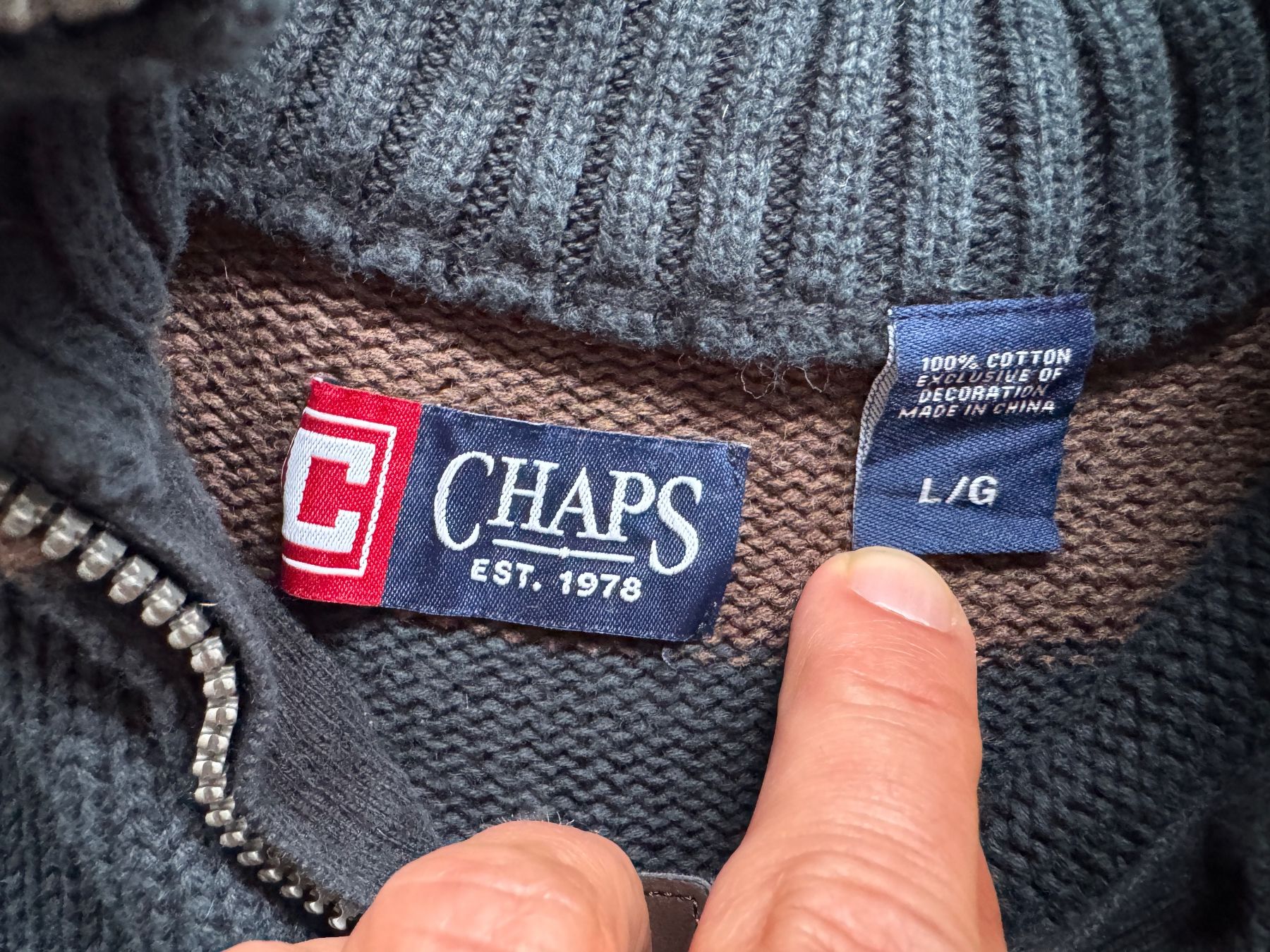 Maglioni & Felpe: Chaps pullover  1/4 zip MEN Sz L 100% cotton – Usato da Neuchâtel venduto da _Easy_to_Find_ 2