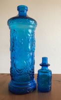 Bouteille en verre/Glasflasche blau/ Bottiglia in vetro blu
