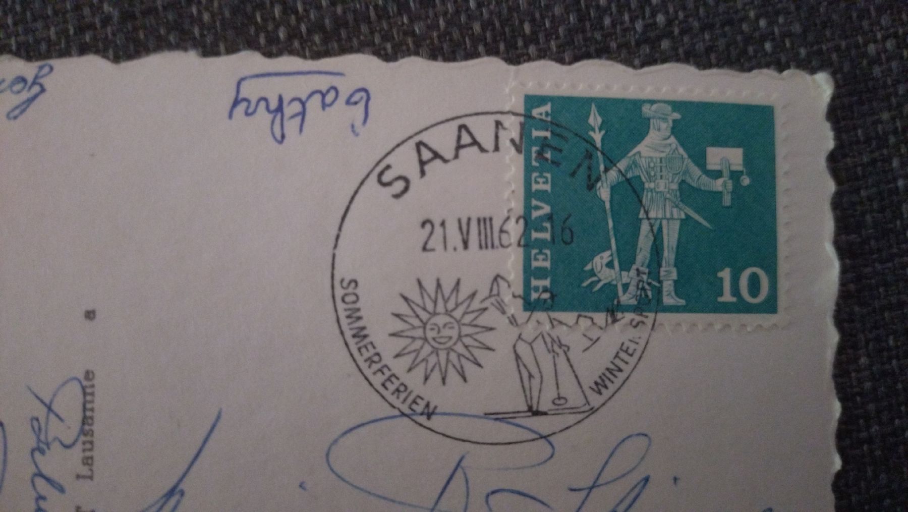 Cartoline postali: Saanen Blick von Gstaad 1962 – Usato da Farvagny-le-Grand venduto da LaCaverne 2