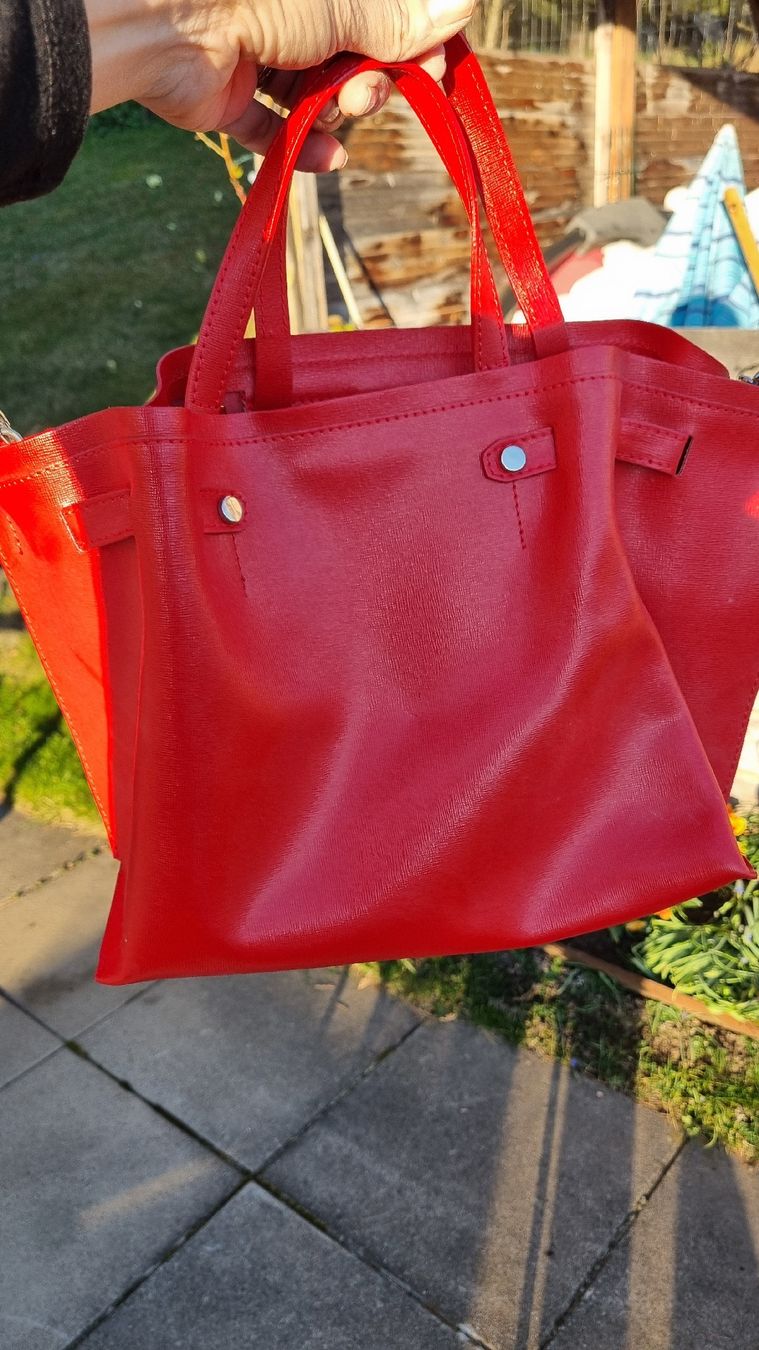 Borse da donna: Sac à main rouge rigide – Usato da Corbeyrier venduto da Lalaland99 2