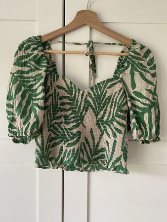 Top d'été court à imprimé feuillage, taille S