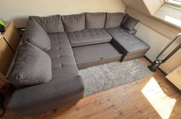 Ecksofa grau mit Stauraum & Auszug  top Zustand