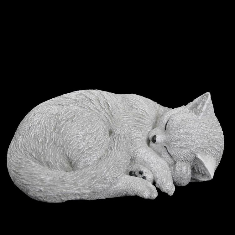 Schwarze Katze Steinfigur Aus Harz - Deko Für Katzenliebhaber